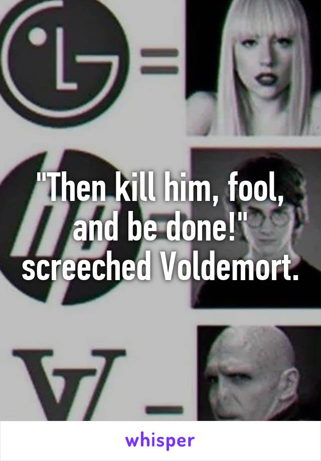 "Then kill him, fool, and be done!" screeched Voldemort.