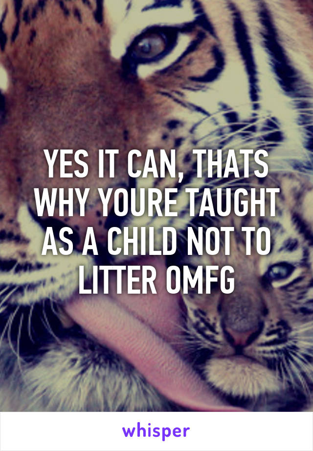 YES IT CAN, THATS WHY YOURE TAUGHT AS A CHILD NOT TO LITTER OMFG