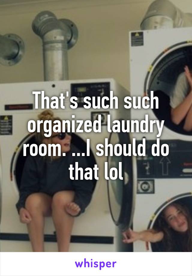 That's such such organized laundry room. ...I should do that lol