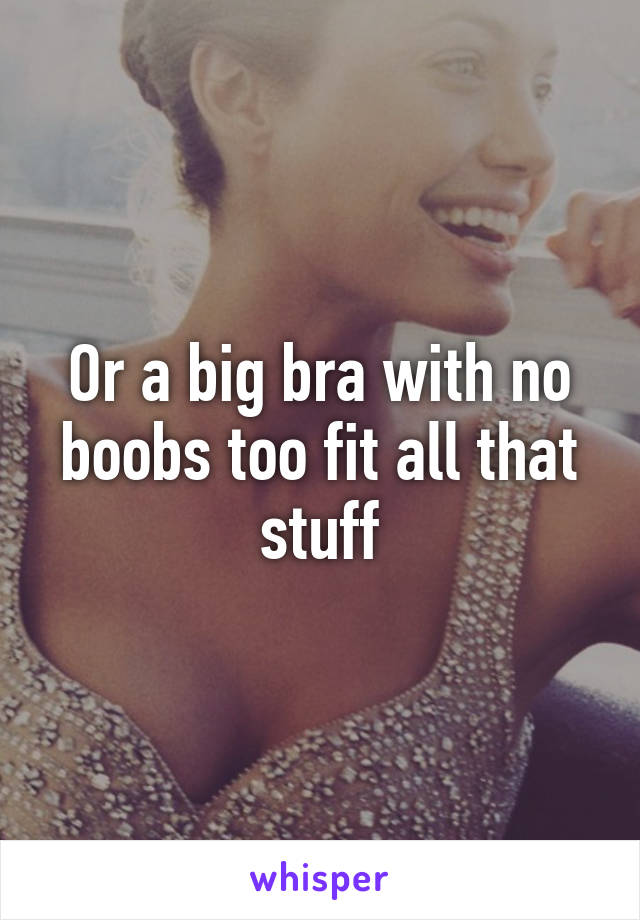 Or a big bra with no boobs too fit all that stuff