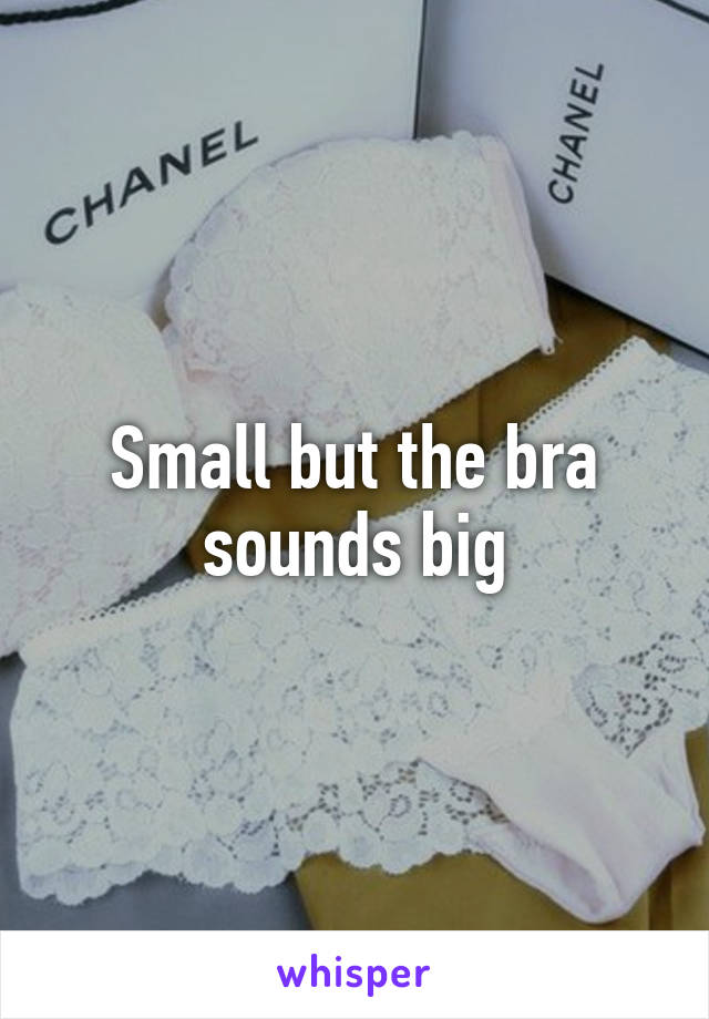 Small but the bra sounds big