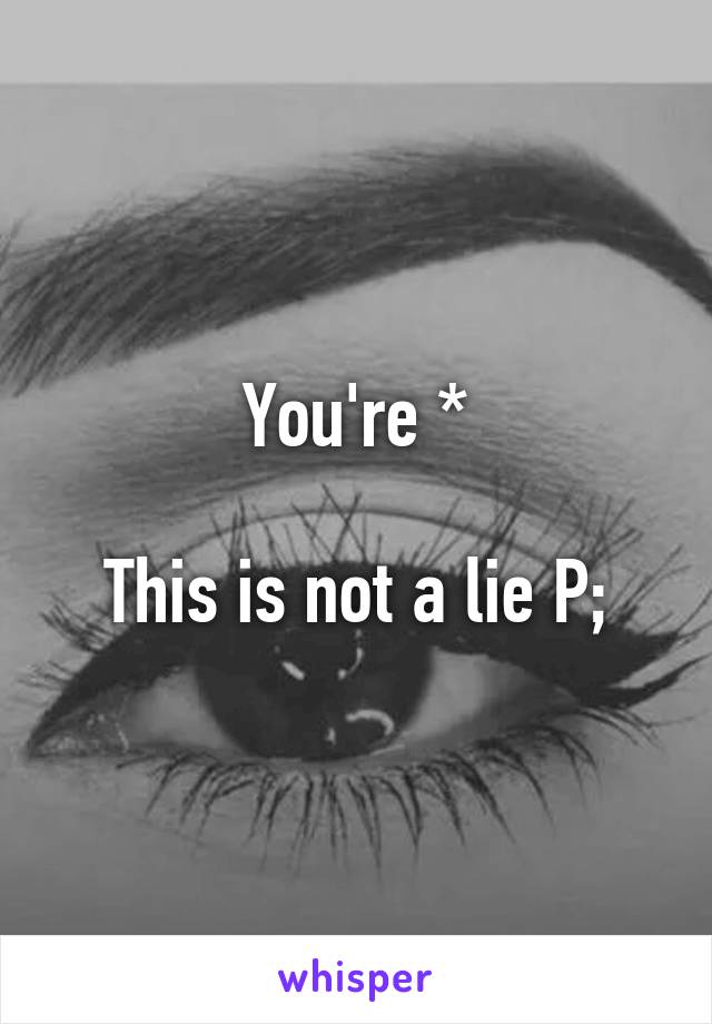 You're *

This is not a lie P;