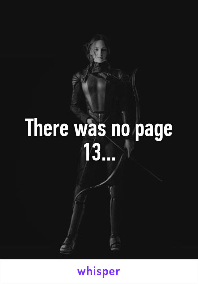 There was no page 13...