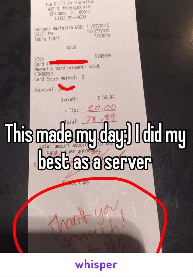 This made my day:) I did my best as a server 