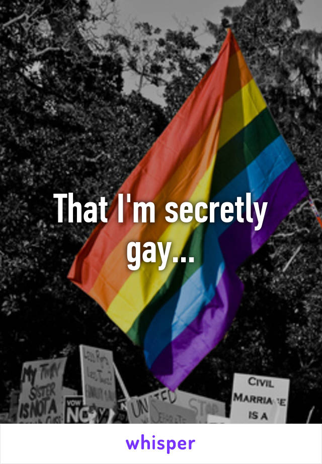 That I'm secretly gay...