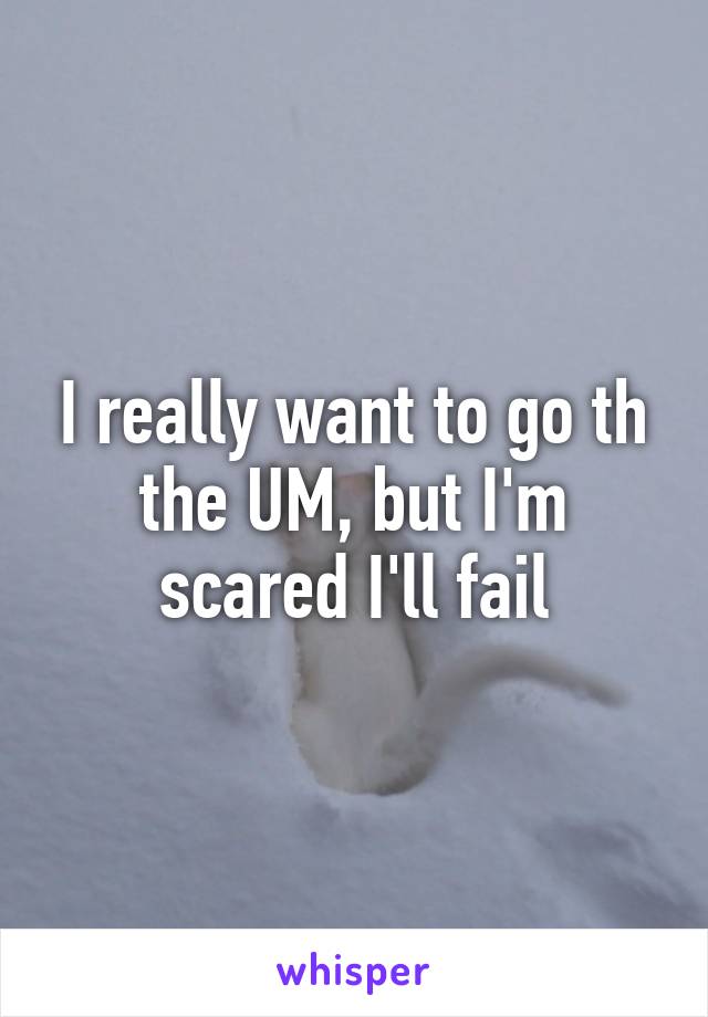 I really want to go th the UM, but I'm scared I'll fail