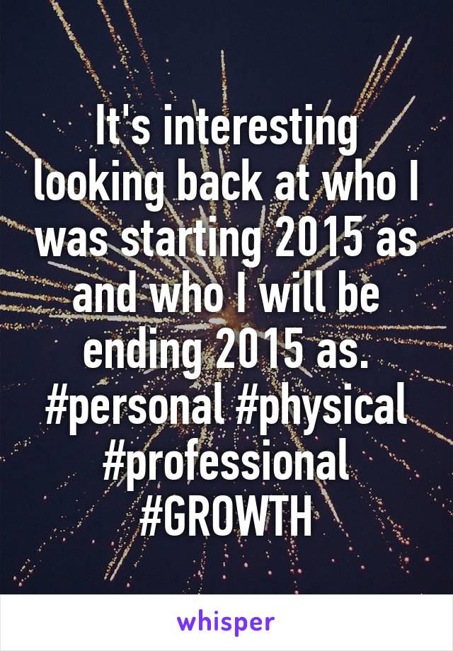 It's interesting looking back at who I was starting 2015 as and who I will be ending 2015 as. #personal #physical #professional #GROWTH