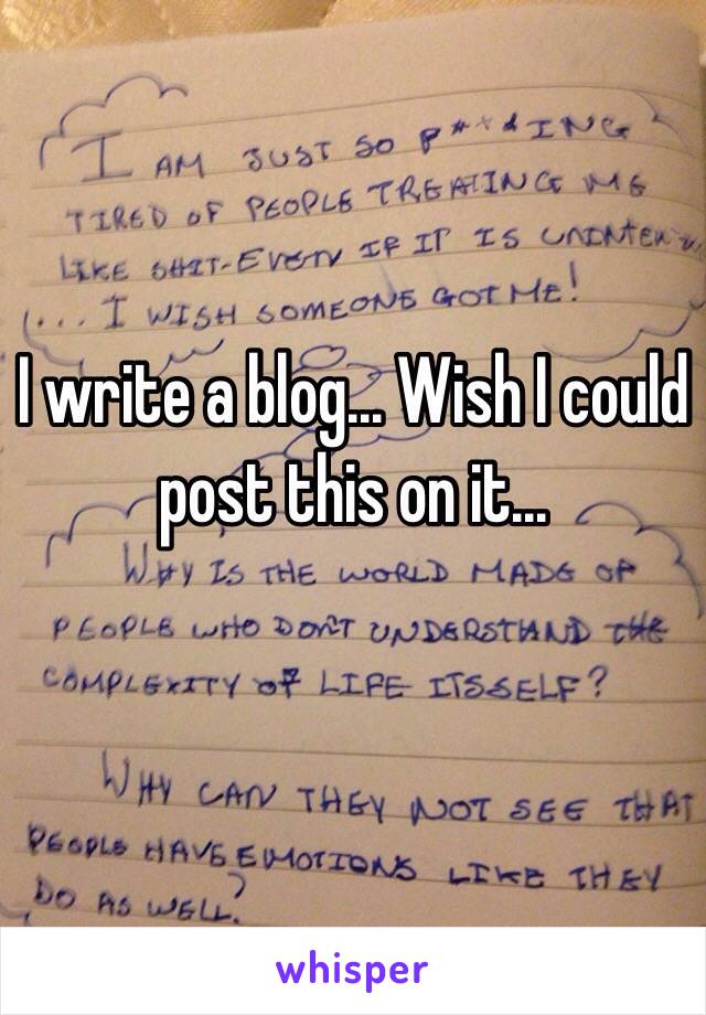 I write a blog... Wish I could post this on it...
