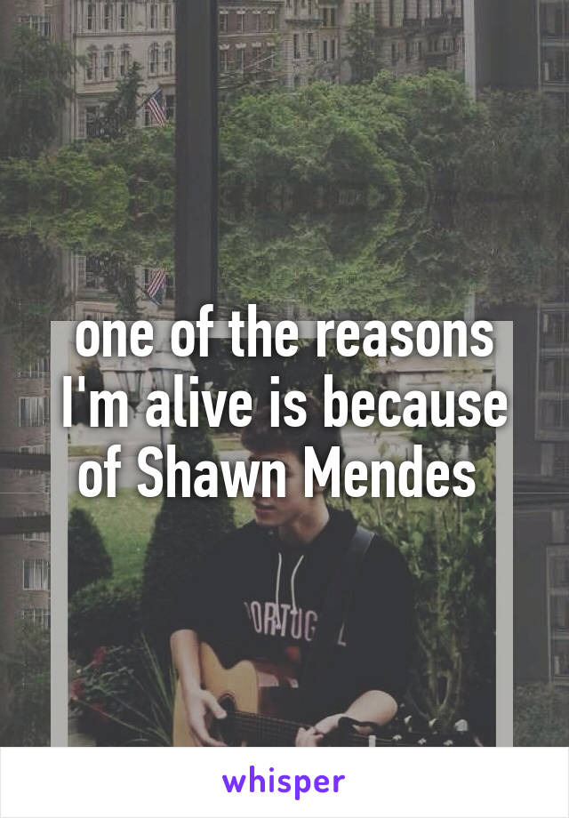 one of the reasons I'm alive is because of Shawn Mendes 