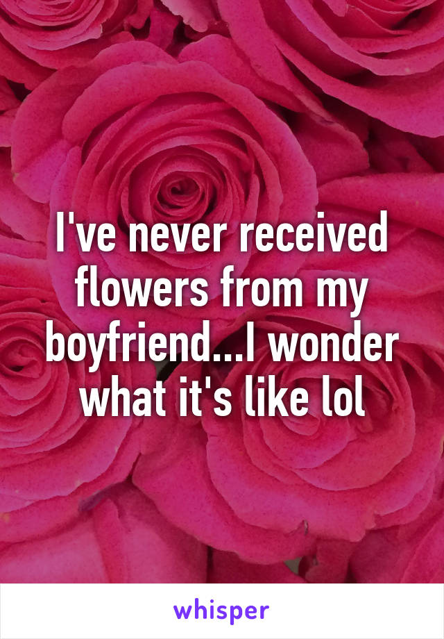 I've never received flowers from my boyfriend...I wonder what it's like lol
