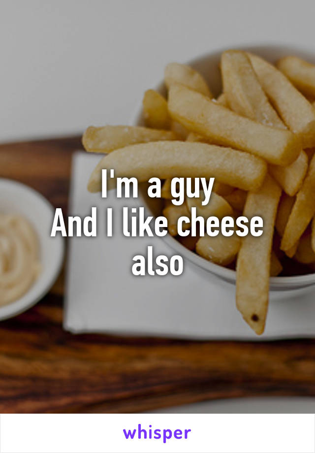 I'm a guy
And I like cheese also