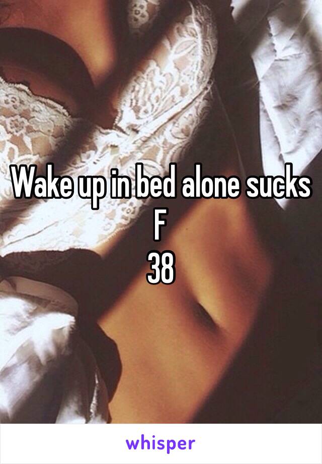 Wake up in bed alone sucks 
F
38