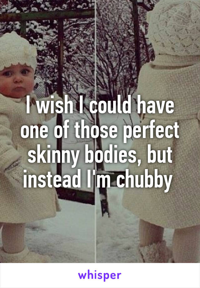 I wish I could have one of those perfect skinny bodies, but instead I'm chubby 
