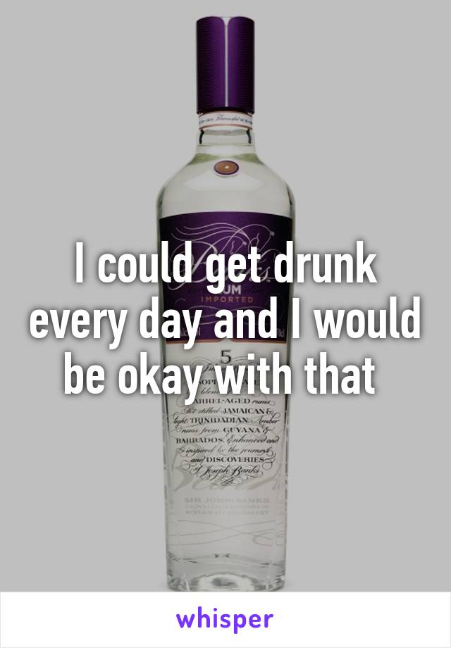 I could get drunk every day and I would be okay with that 