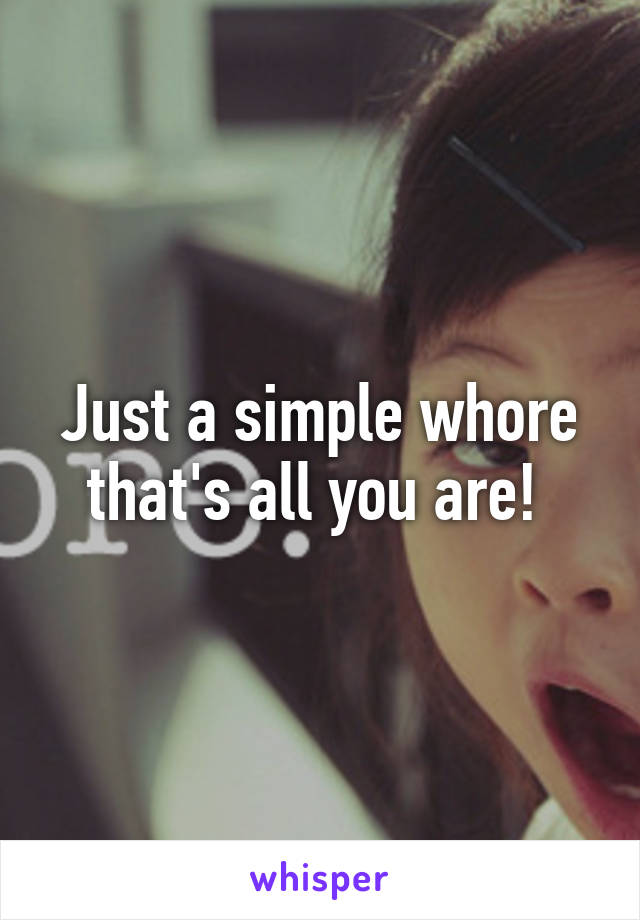 Just a simple whore that's all you are! 