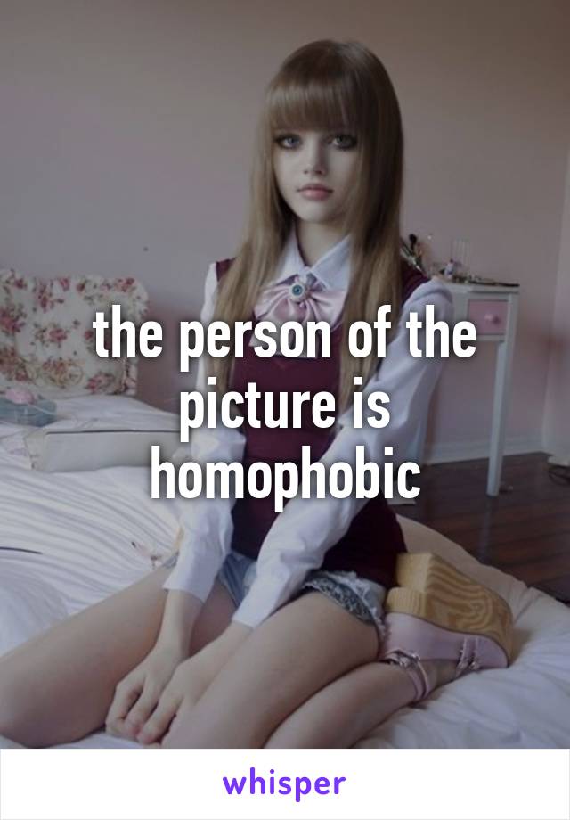 the person of the picture is homophobic