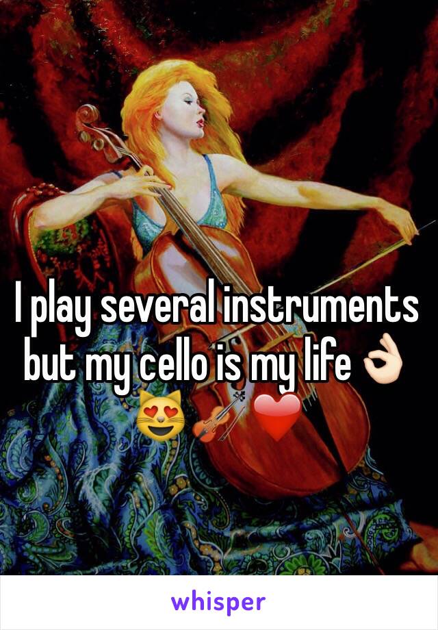 I play several instruments but my cello is my life👌🏻😻🎻❤️