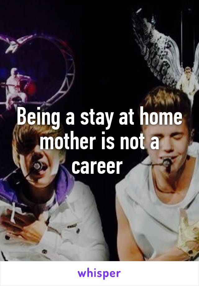 Being a stay at home mother is not a career 