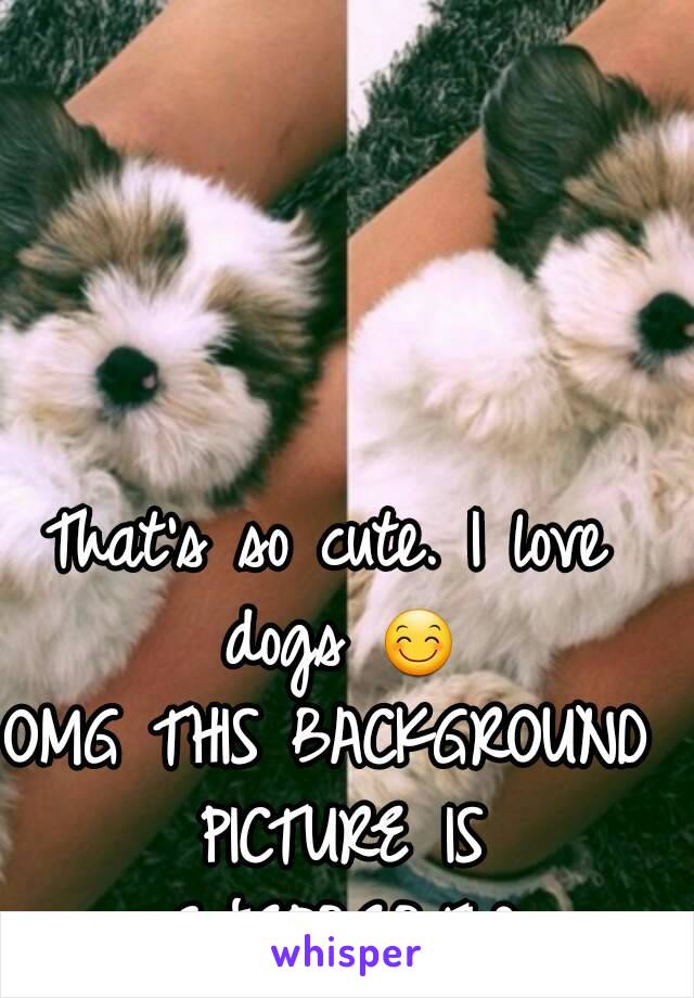 That's so cute. I love dogs 😊
OMG THIS BACKGROUND PICTURE IS GJEPBEBTLD