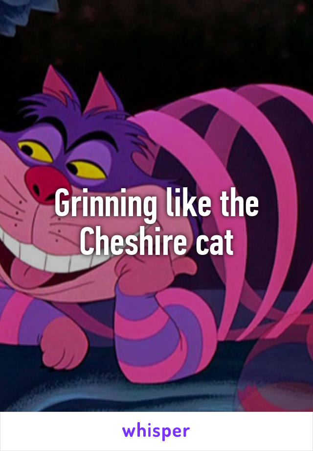 Grinning like the Cheshire cat