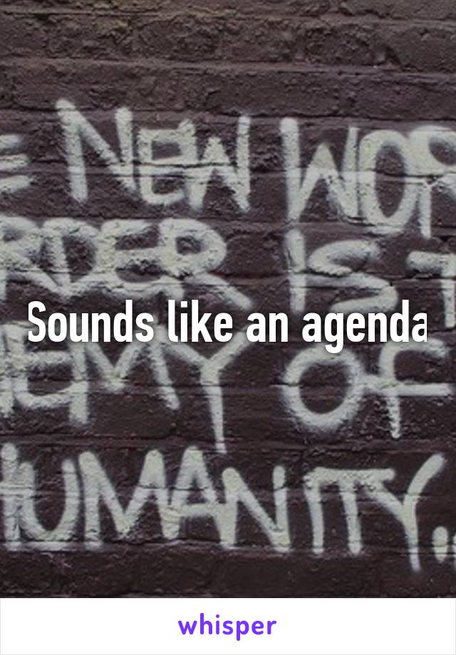 Sounds like an agenda