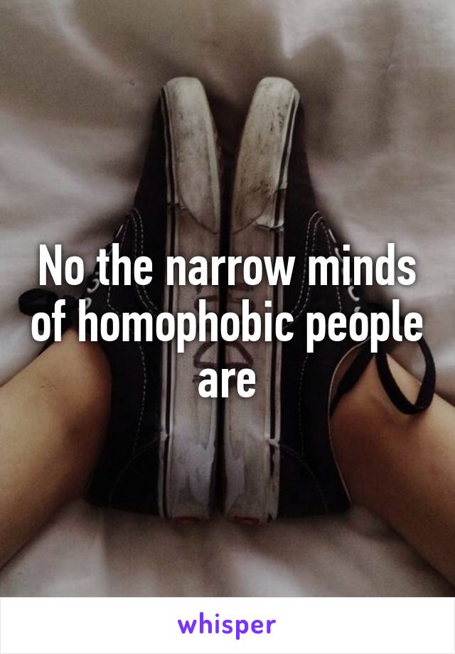 No the narrow minds of homophobic people are