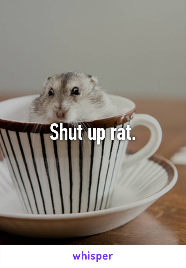 Shut up rat.