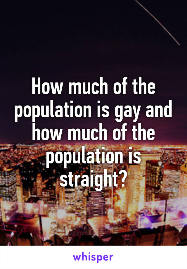 How much of the population is gay and how much of the population is straight?