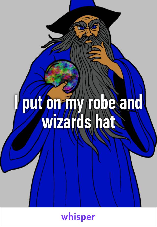 I put on my robe and wizards hat