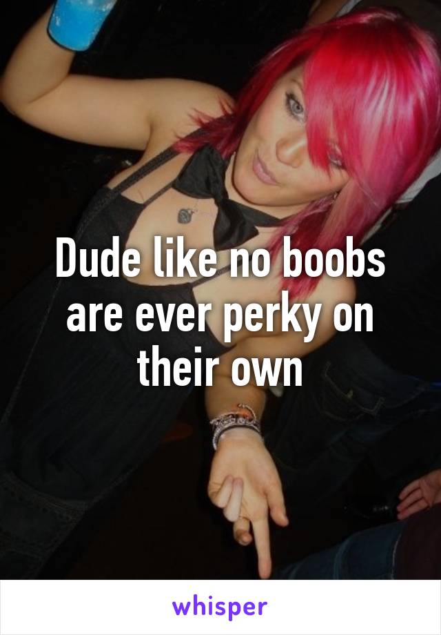 Dude like no boobs are ever perky on their own