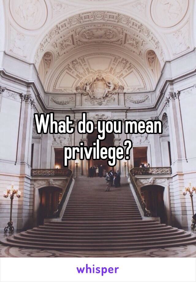 What do you mean privilege? 