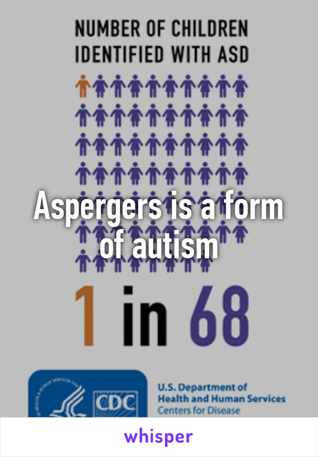 Aspergers is a form of autism