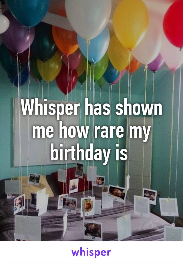 Whisper has shown me how rare my birthday is 