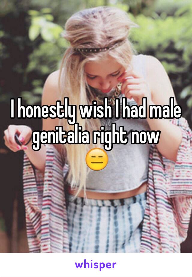 I honestly wish I had male genitalia right now
😑