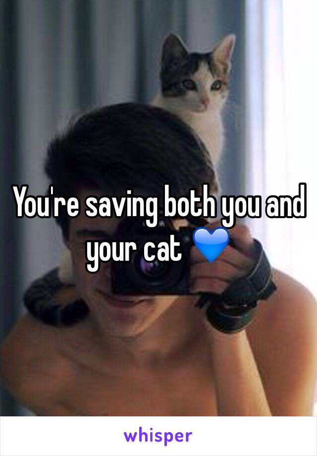 You're saving both you and your cat 💙