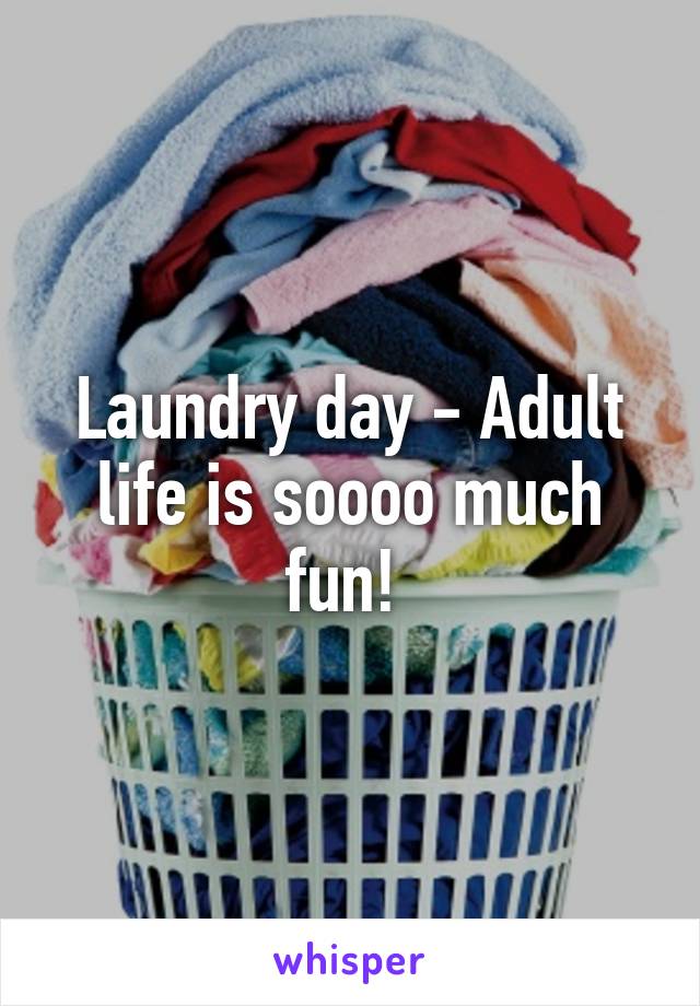 Laundry day - Adult life is soooo much fun! 