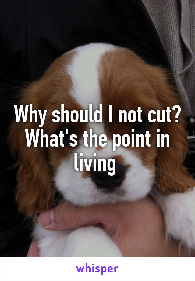 Why should I not cut? What's the point in living 