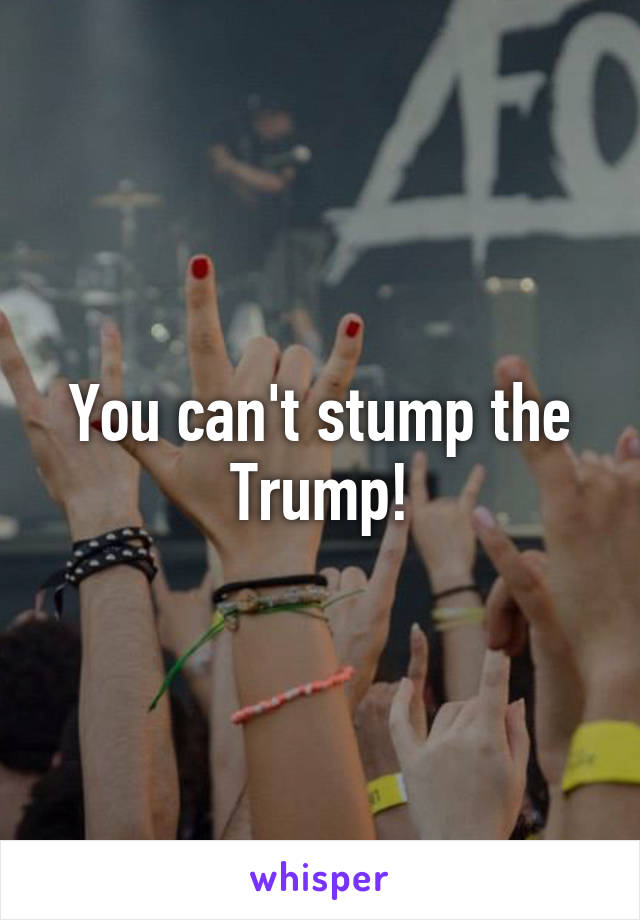 You can't stump the Trump!