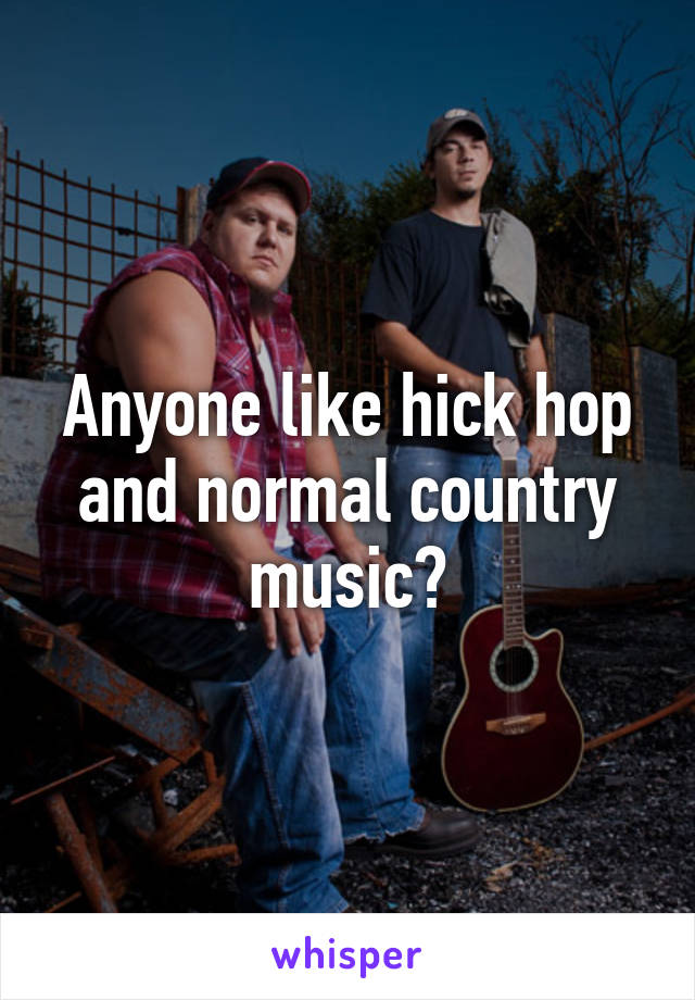 Anyone like hick hop and normal country music?