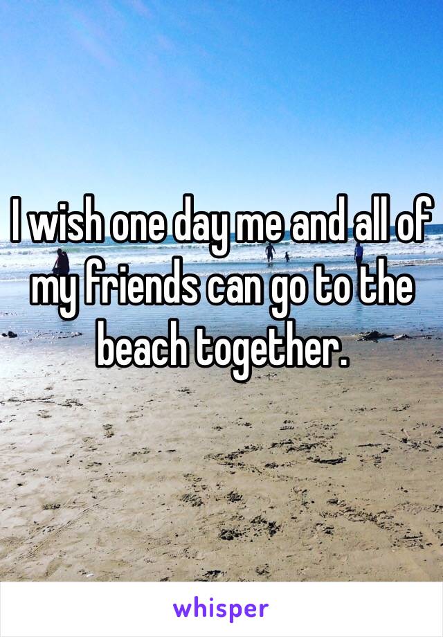 I wish one day me and all of my friends can go to the beach together.
