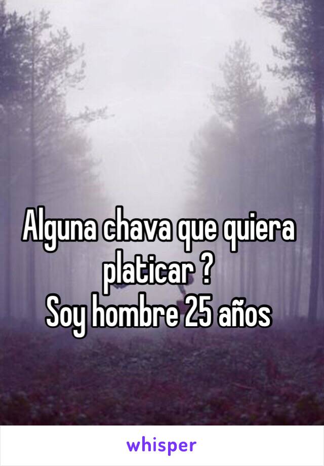 Alguna chava que quiera platicar ?
Soy hombre 25 años 