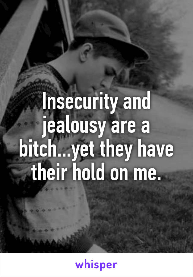 Insecurity and jealousy are a bitch...yet they have their hold on me.