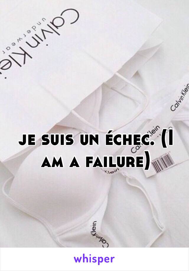 je suis un échec. (I am a failure)