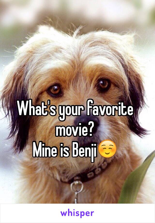 What's your favorite movie?
Mine is Benji☺️