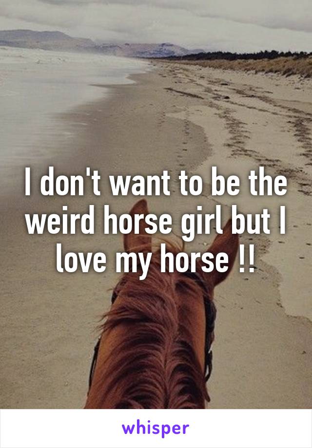 I don't want to be the weird horse girl but I love my horse !!