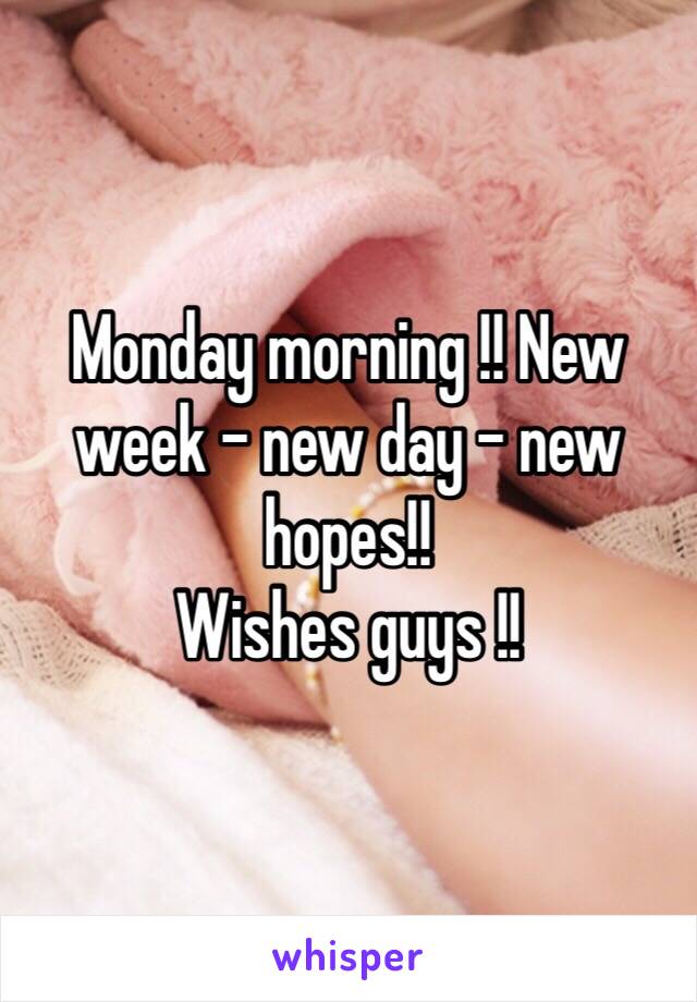 Monday morning !! New week - new day - new hopes!!
Wishes guys !!