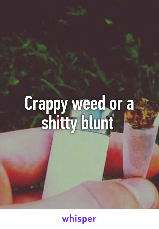 Crappy weed or a shitty blunt 