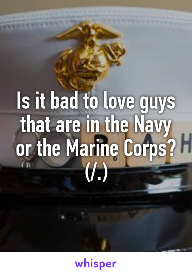 Is it bad to love guys that are in the Navy or the Marine Corps? (/.\)