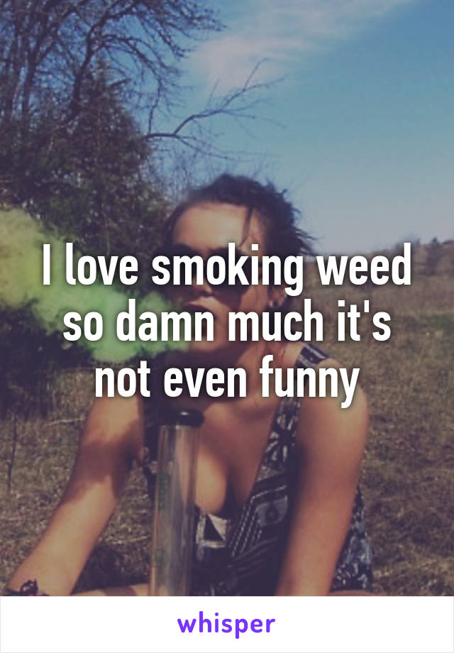 I love smoking weed so damn much it's not even funny