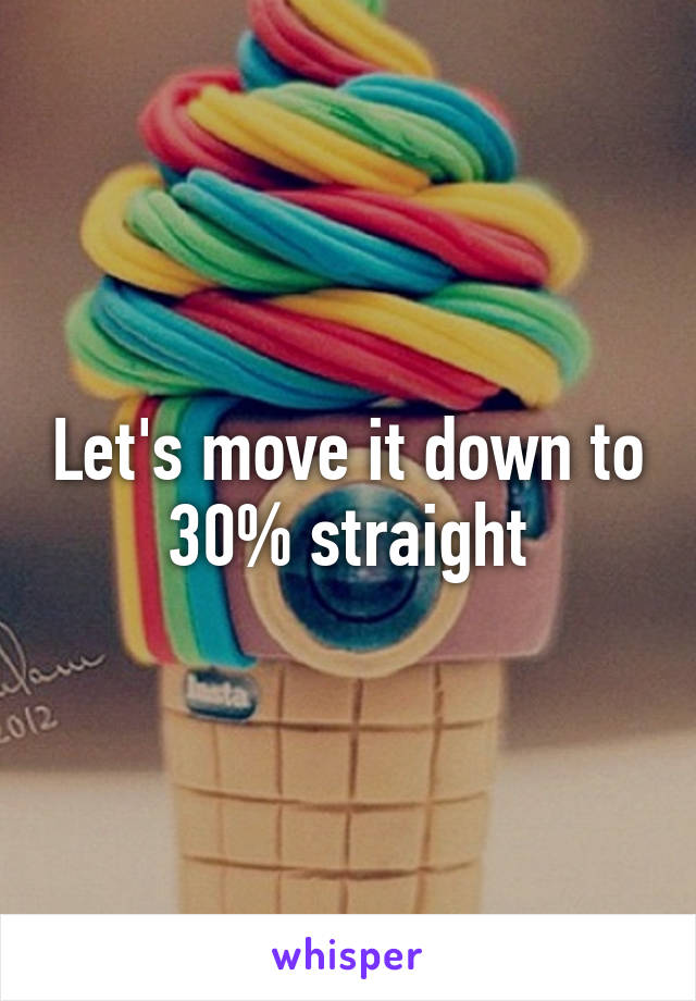 Let's move it down to 30% straight